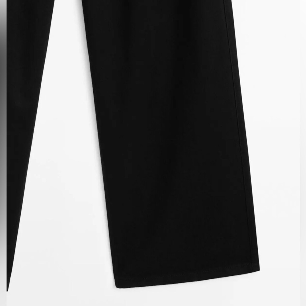 Massimo Dutti Women’s 4 Flowy Cotton Blend Black Trousers, Wide Leg. NWT - Picture 8 of 11